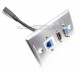 Placa Tapa Vga + HDMI 1.4 (4K+Ethernet 3D) pigtail + Jack RJ45 Cat6 ponchable Aluminio